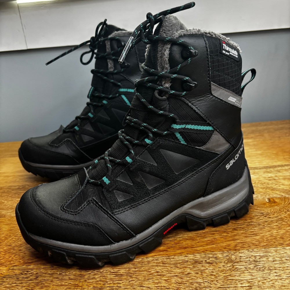 Salomon Shelter CS WP Boots Size 7 Winter Hiking Insulated Waterproof Black